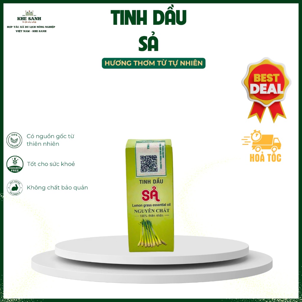 Tinh Dầu Sả (10ml) - Tinh Dầu Thiên Nhiên Tinh Khiết, Thư Giãn, Cân Bằng